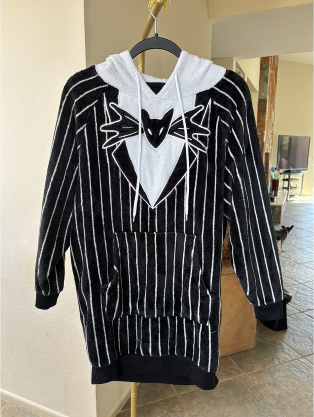 Disney Nightmare Before Christmas Jack Skellington Plush Hoodie Dress S